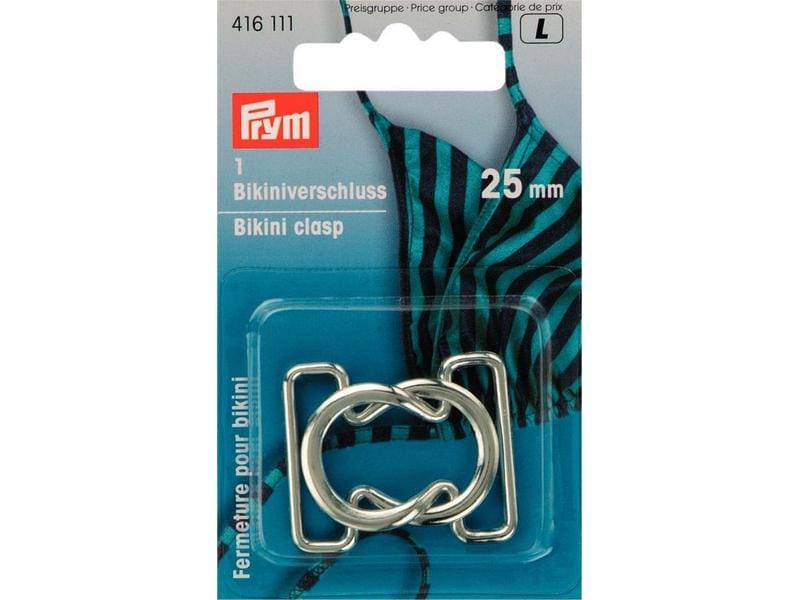 Prym Bikini/Gürtelverschluss Silber, 25 mm Bikiniverschluss als Ersatz oder kreative Neugestaltung