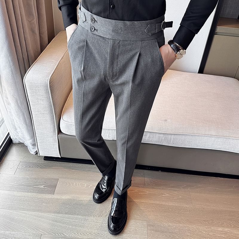Blueforce - Hoge taille effen taps toelopende broek