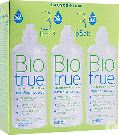 Biotrue Solution Multifonctions Lentilles De Contact Souples Pack 3x300ml