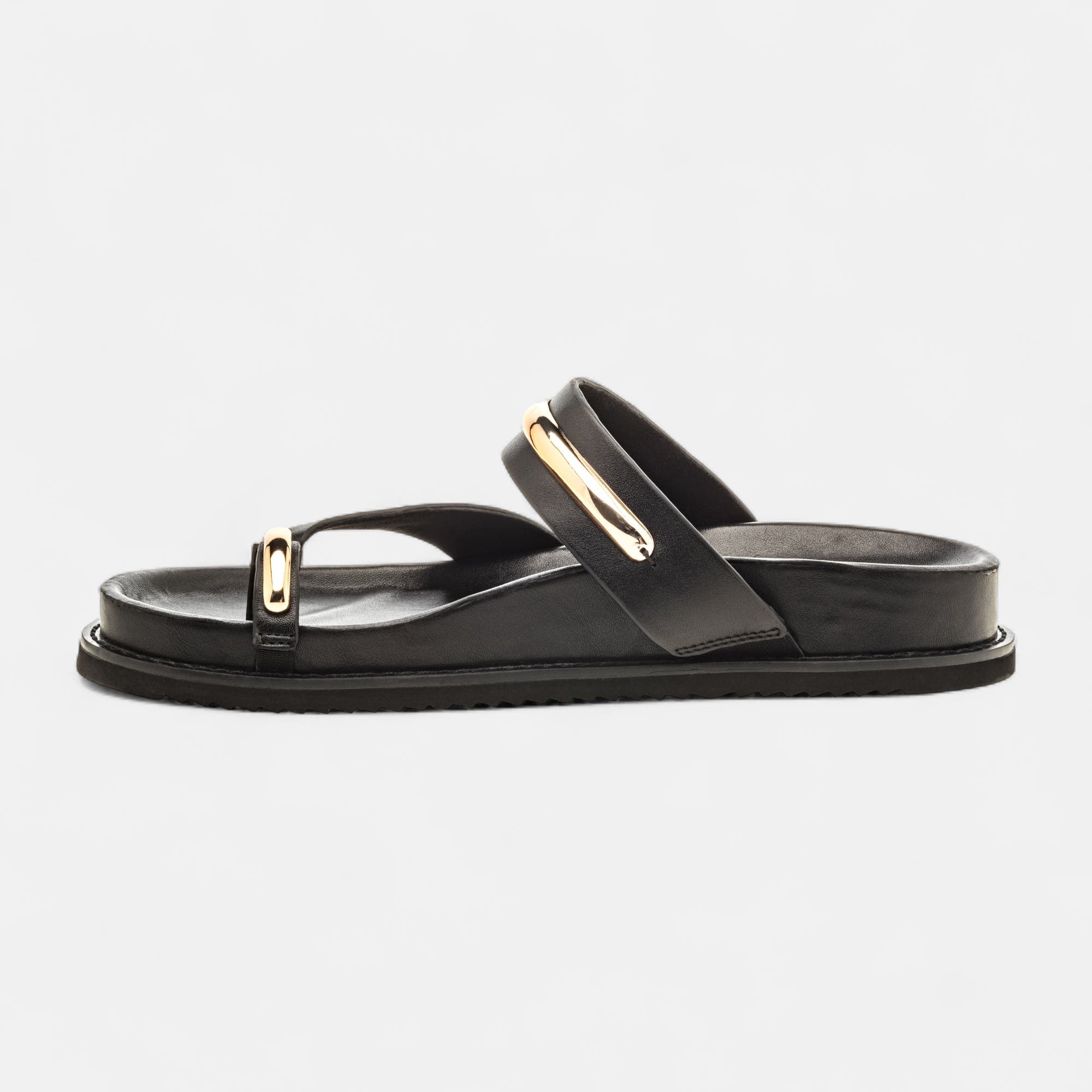 Mules Femme en cuir noir