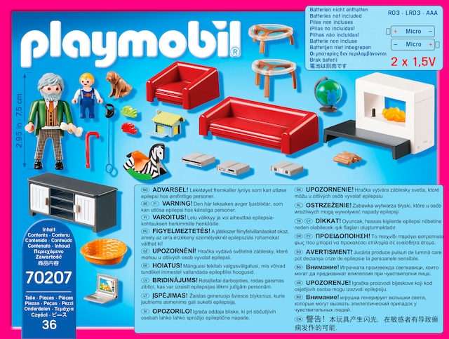 Playmobil® Konstruktions-Spielset »Gemütliches Wohnzimmer (70207), Dollhouse« Made in Germany