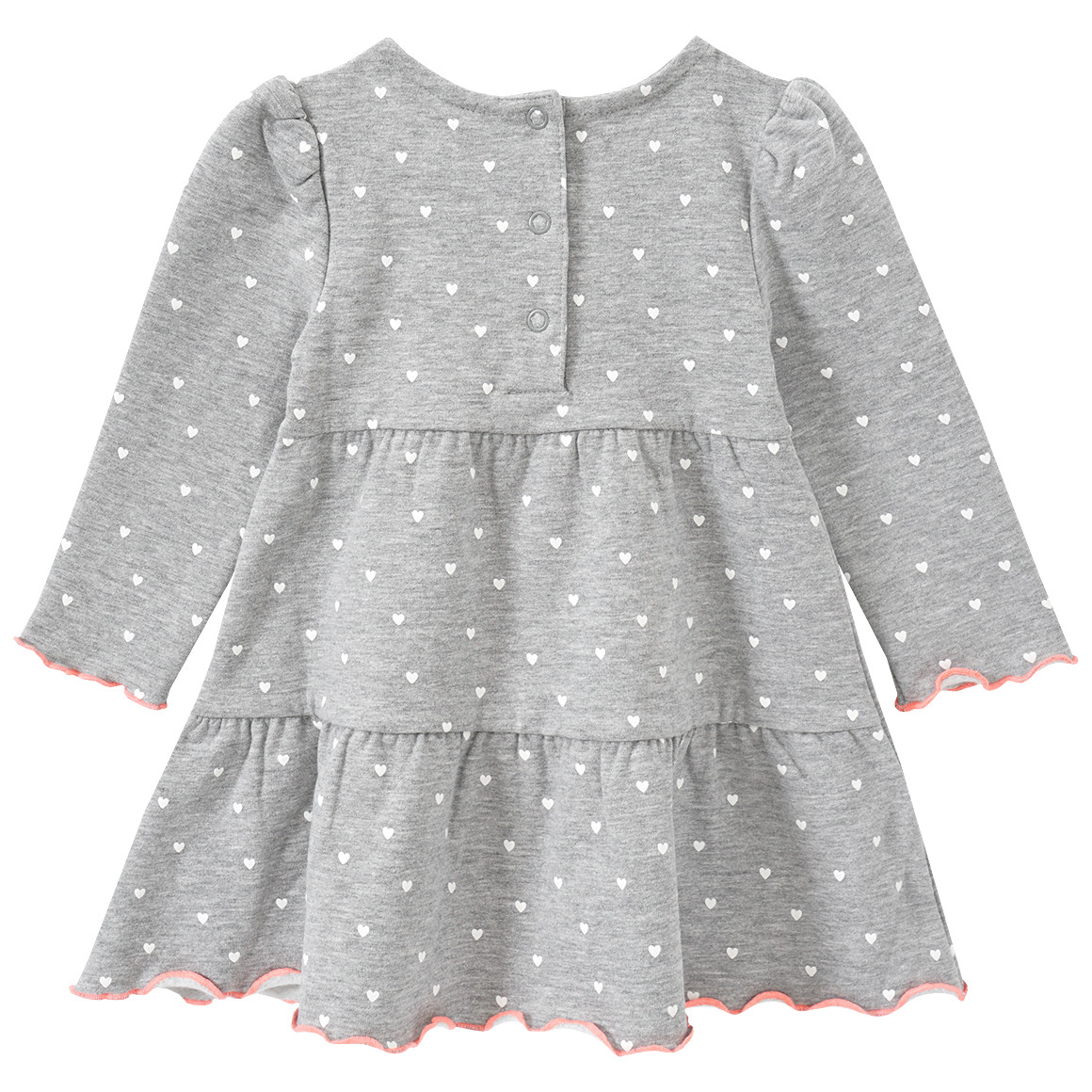 Topomini Baby Kleid mit Herz-Print hellgrau
