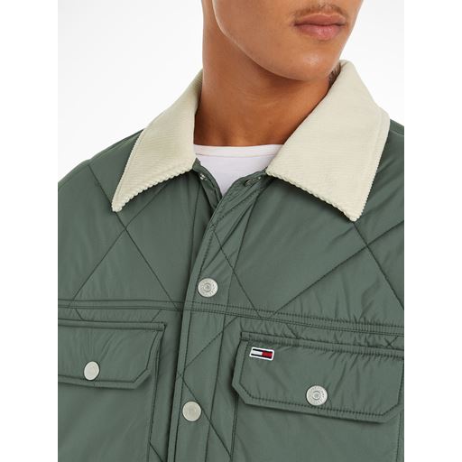 Tommy Jeans Quilted Trucker Jakke, Avalon Green, S