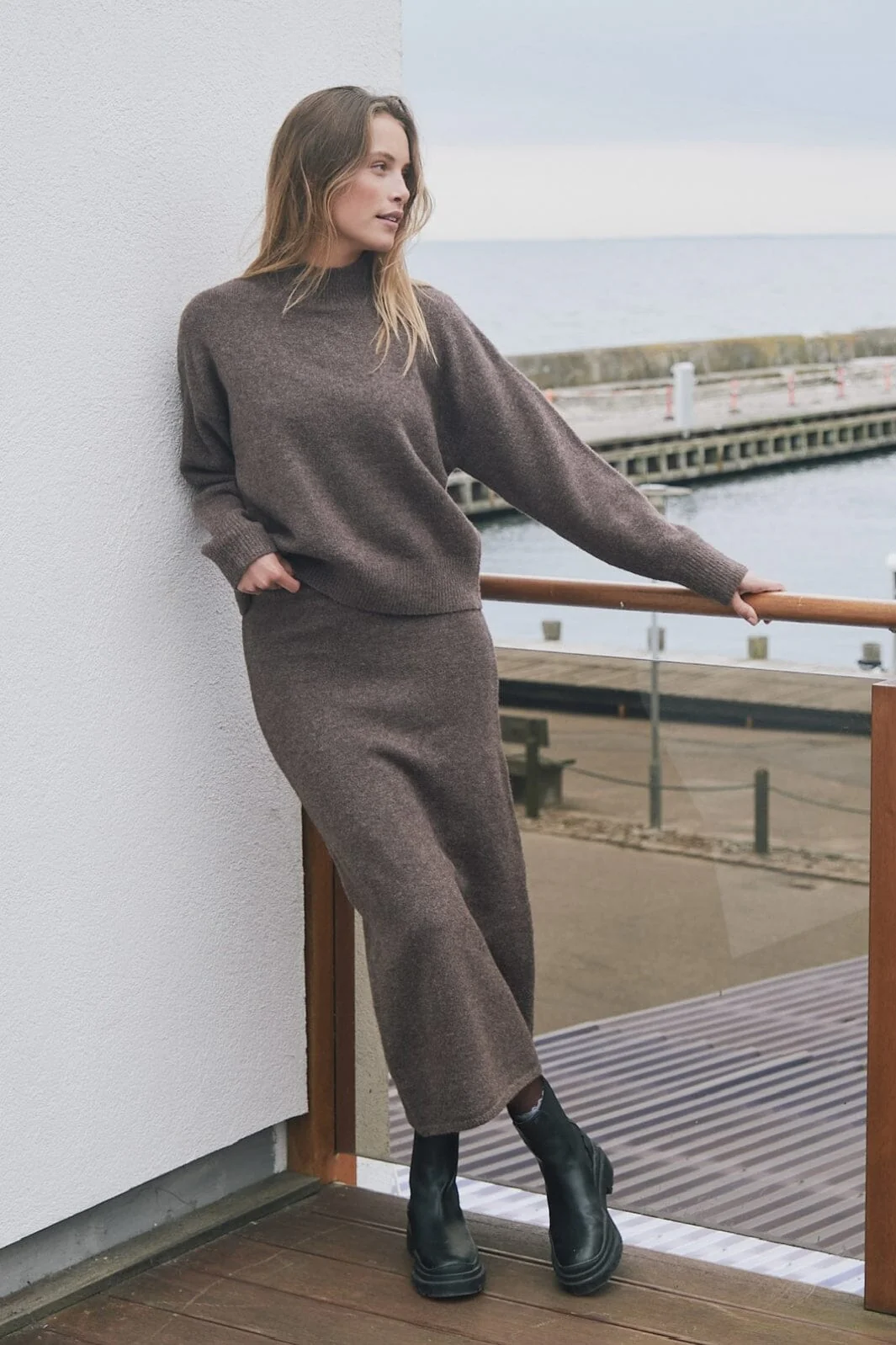 Neo Noir Paulina Knit Blouse brown melange