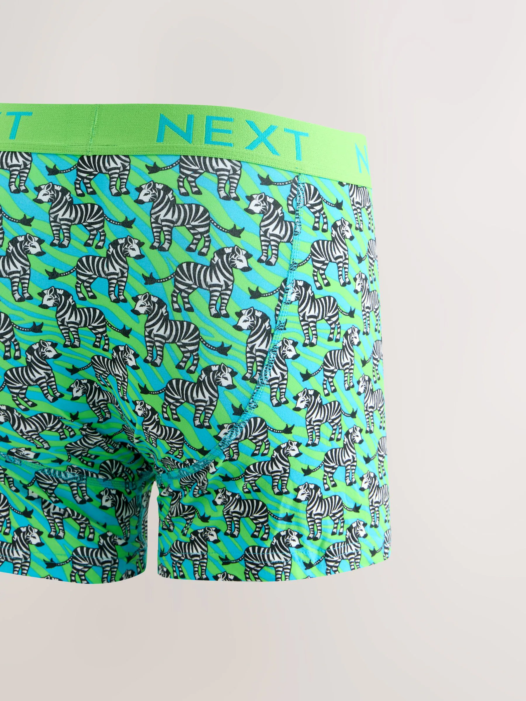 Felroze/Blauw Dierenprint - Boxershorts met A-voorkant