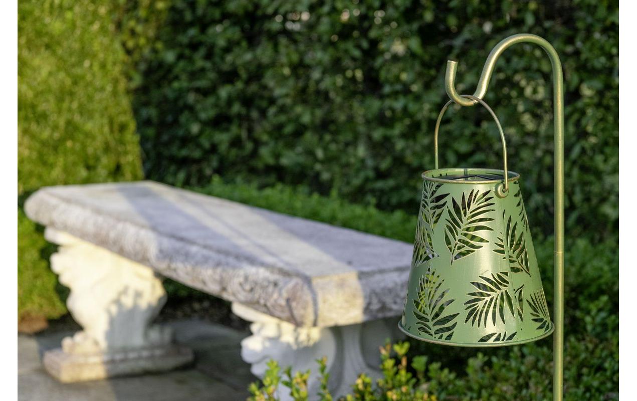 Laterne Solar Antic Bamboo, Ø 15 x 16 cm, GrünSolarleuchte zum Aufstellen oder Aufhängen