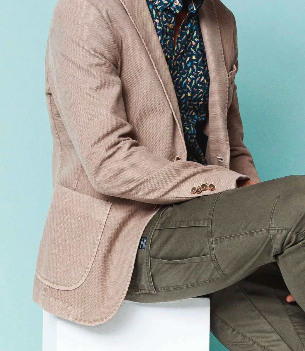Veste casual coton beige