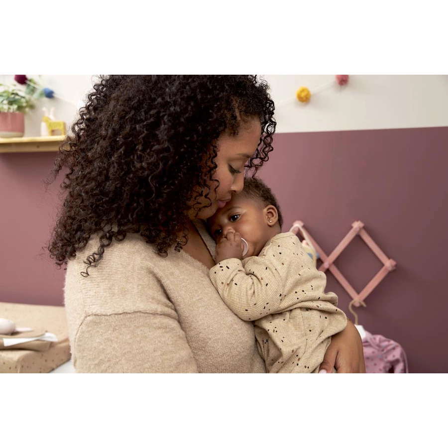 MEYCO Babyschlafsack mit Ärmeln Rib Mini Spot - Toffee Melange