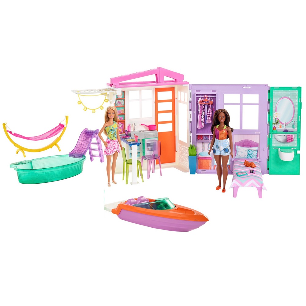 Barbie Urlaubsspaß Sommer Strandhaus, Puppen und Accessoires