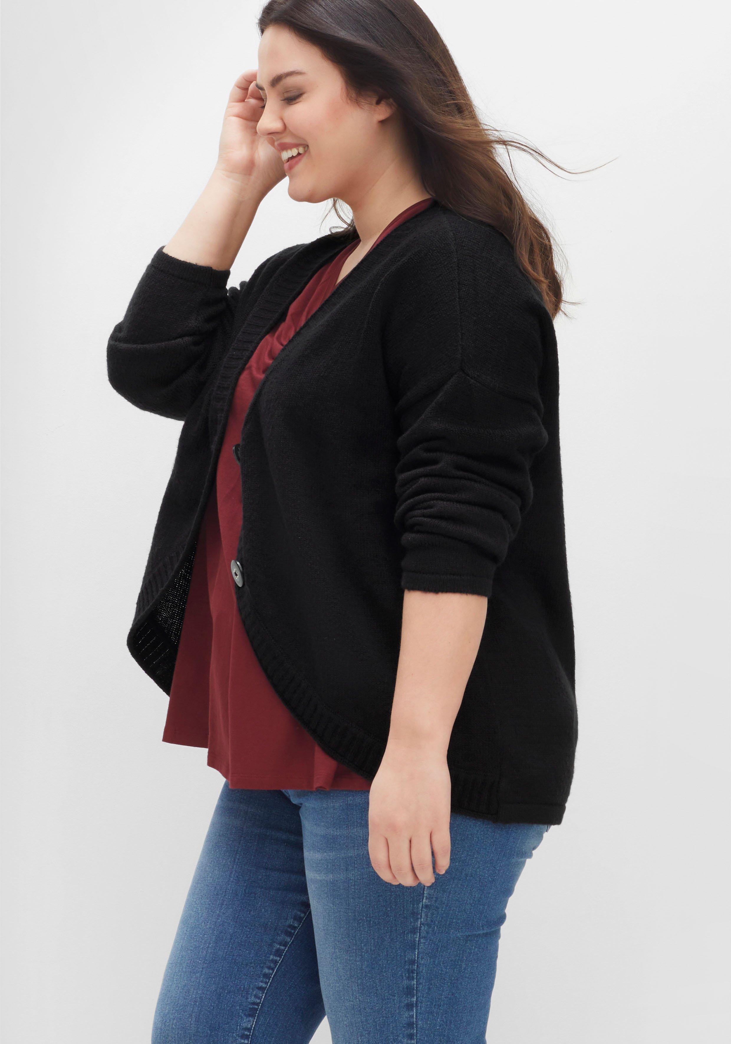 Strickjacke mit V-Ausschnitt, in kurzer Form