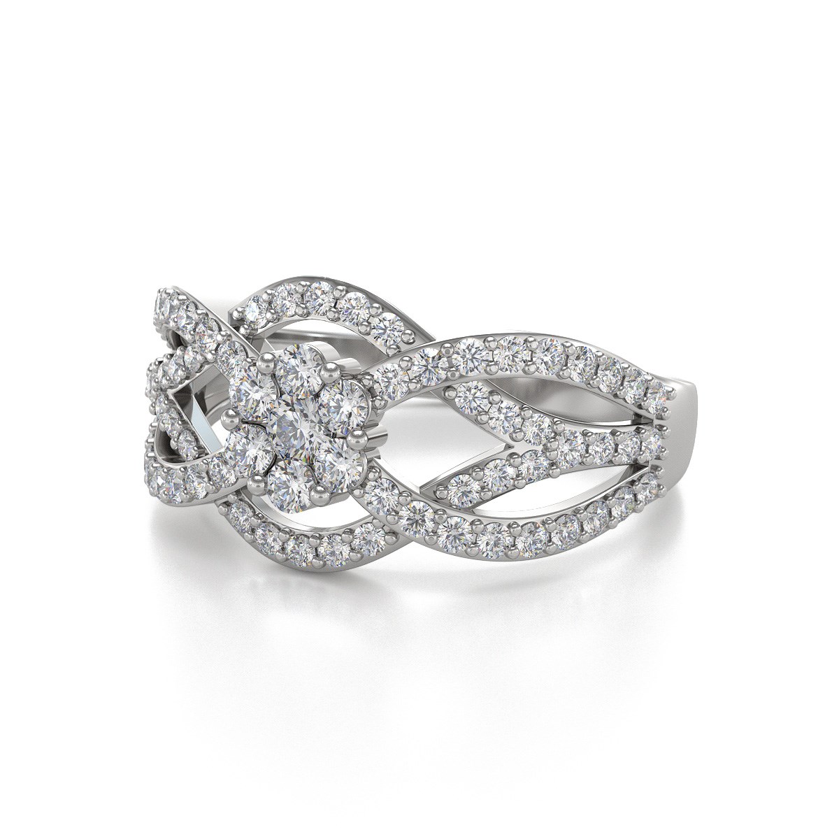 Bague ADEN Or Blanc Diamants 2.93grs
