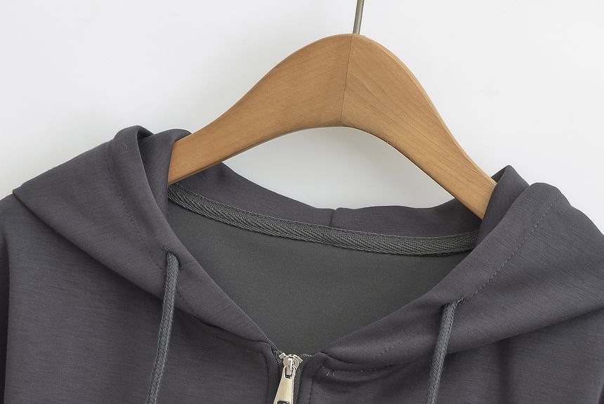 Asiris - Effen asymmetrische hoodie met rits