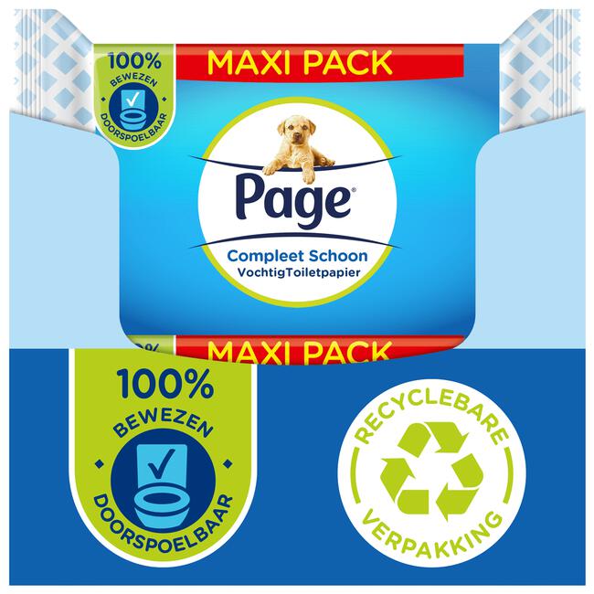 Page Vochtig Toiletpapier Compleet Schoon Maxi Voordeelverpakking