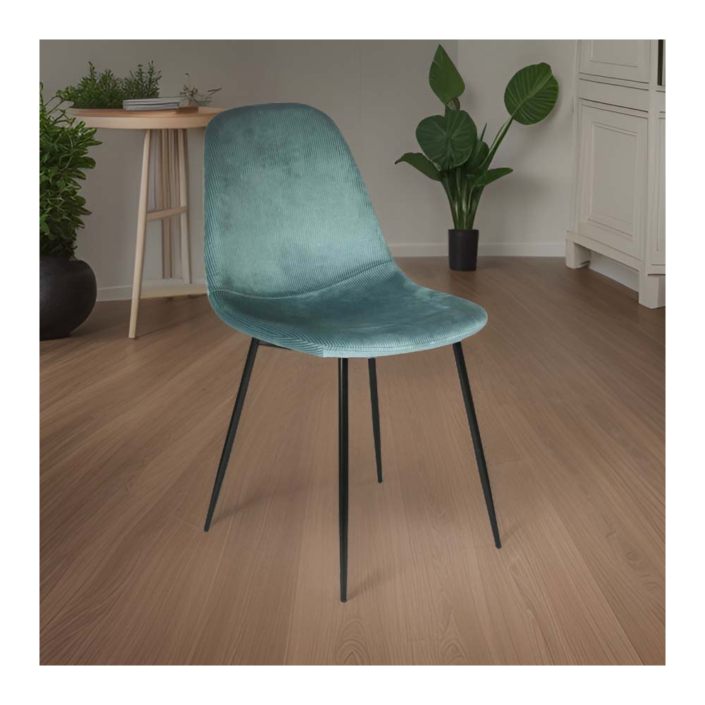 Chaise en velours côtelé giulia (lot de 2)