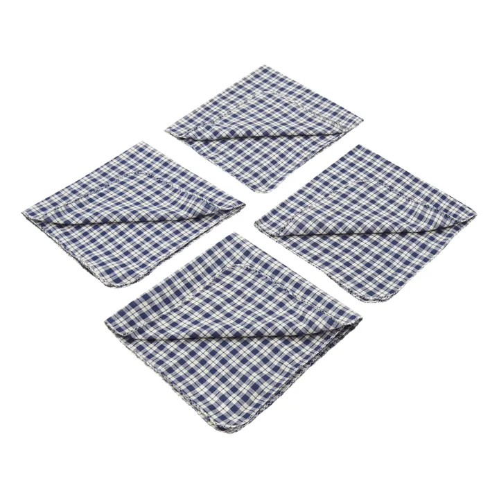 Scarlette Ateliers Serviettes de table Lombarde en coton - Set de 4 | Bleu marine