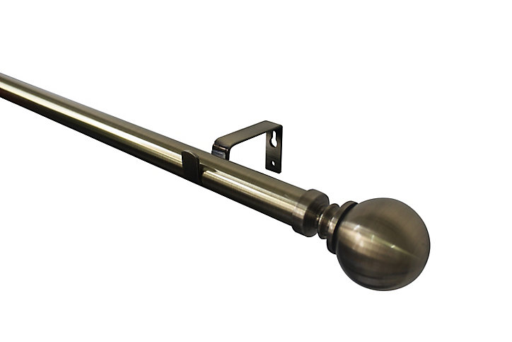 Kit de tringle à rideau extensible embout boule Antiki GoodHome 200/330 cm, Ø25/28 mm doré