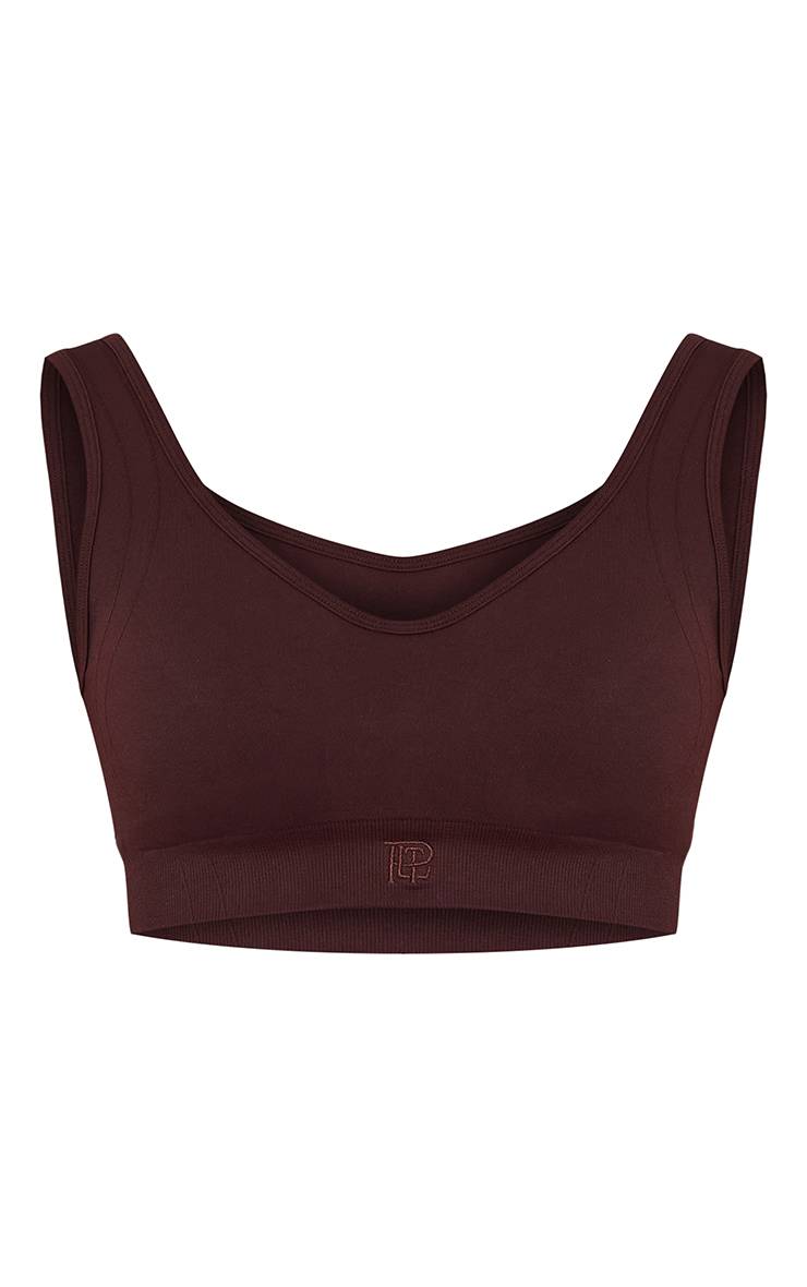 Chocolat Brassière De Sport À Encolure Arrondie Sans Couture Plt