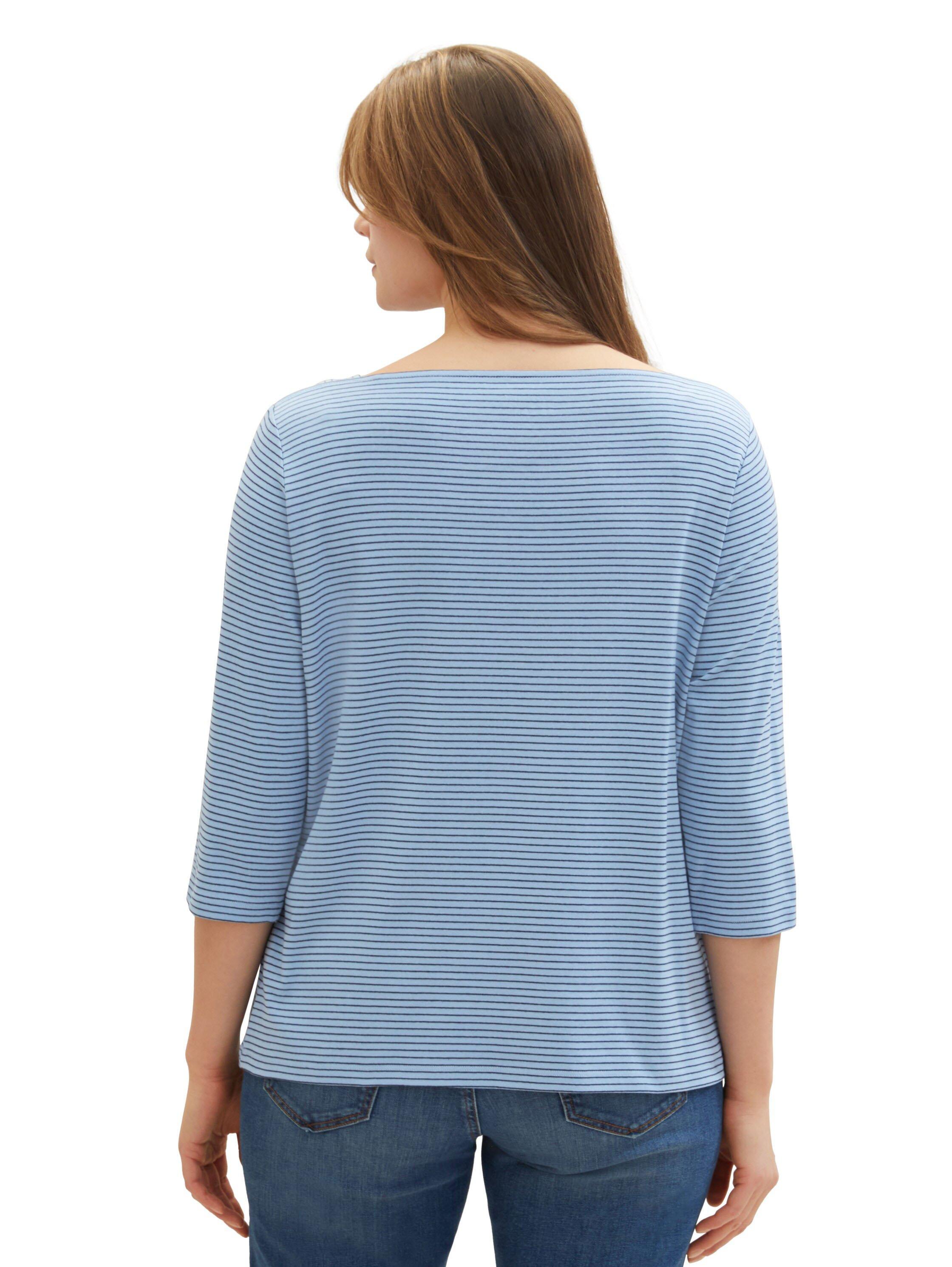 Ringelshirt mit U-Boot-Ausschnitt und 3/4-Arm