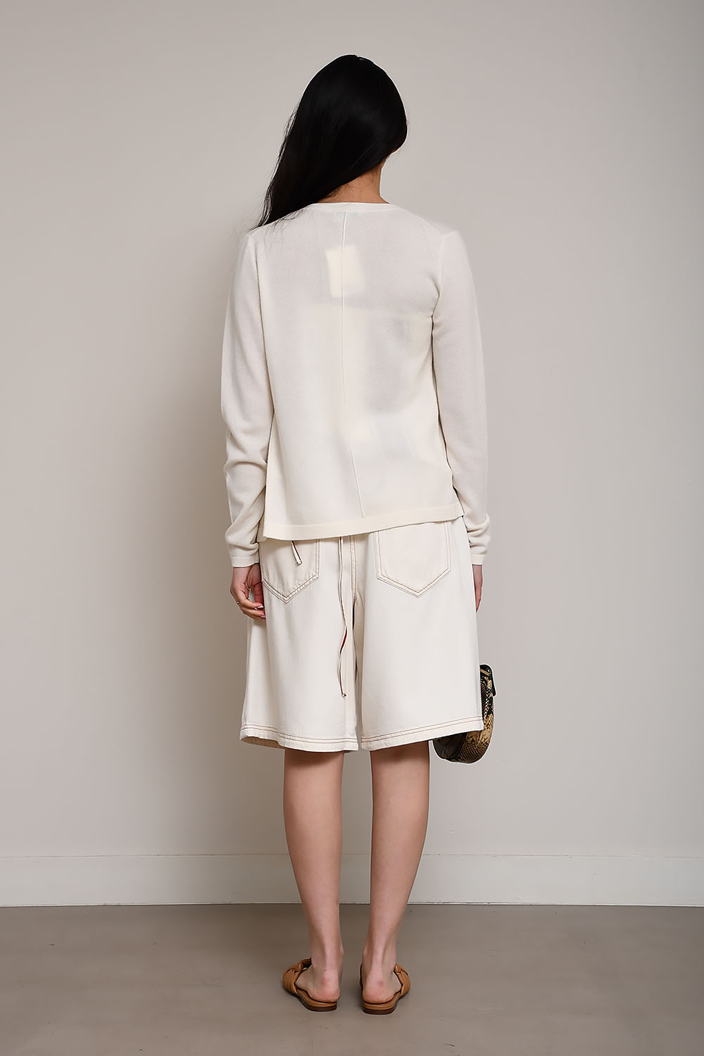 V-neck wool cardigan