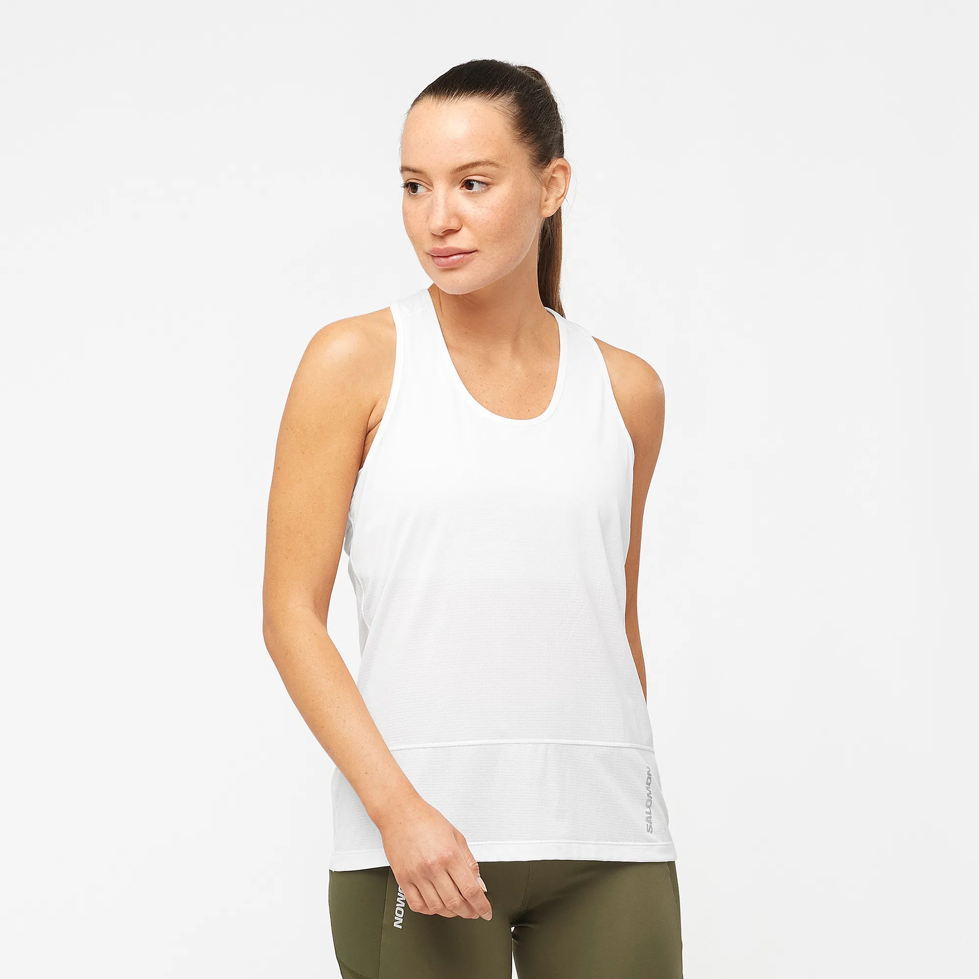 Salomon Women's Cross Run Singlet White