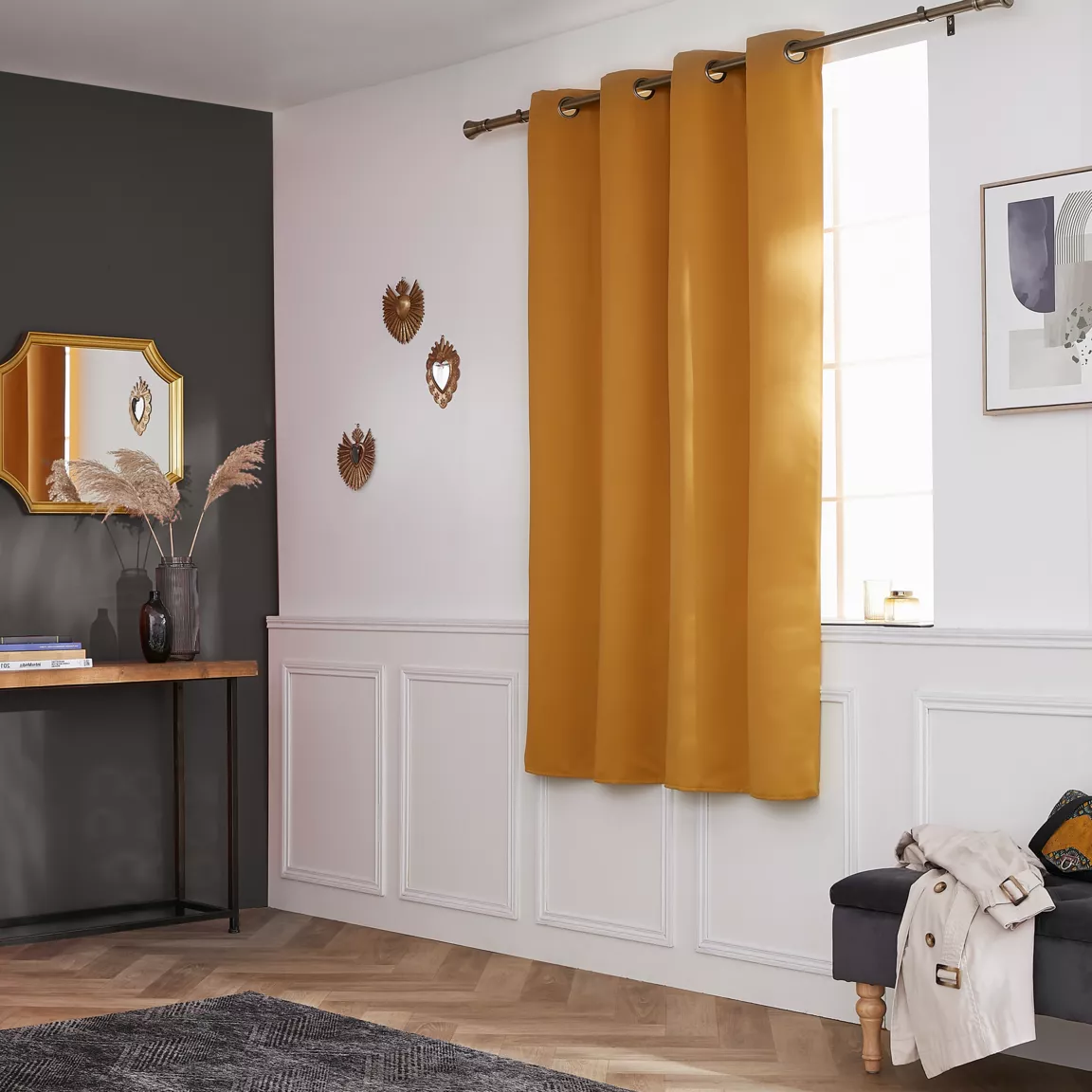 Rideau obscurcissant (140 x 180 cm) Dark Jaune moutarde