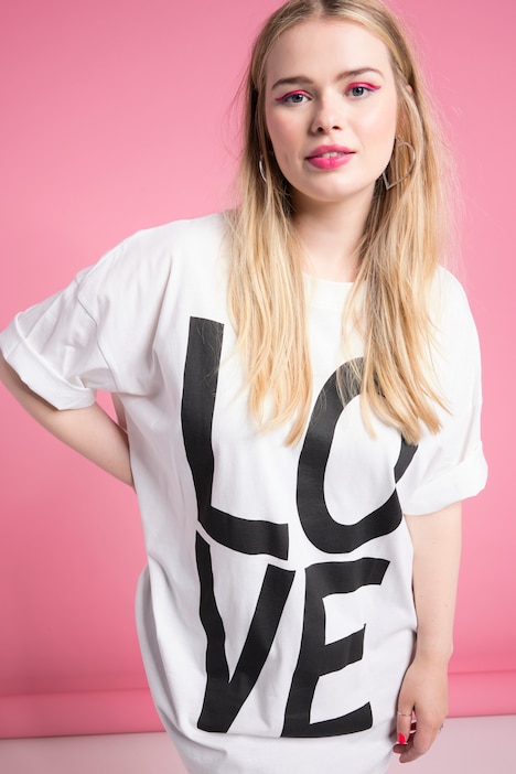 Oversize-Shirt, LOVE, Rundhals, Halbarm