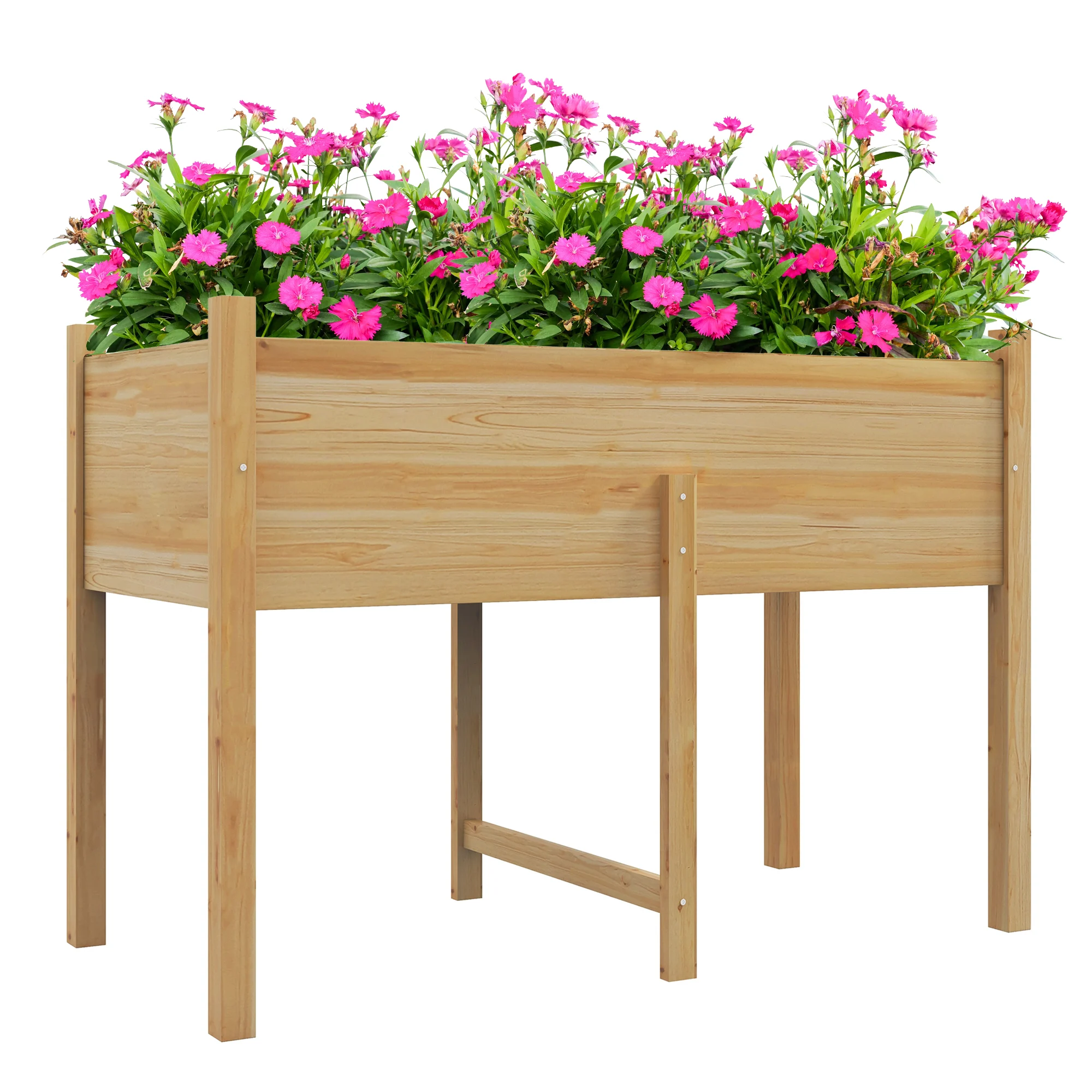 Mesa de cultivo Outsunny em madeira natural
