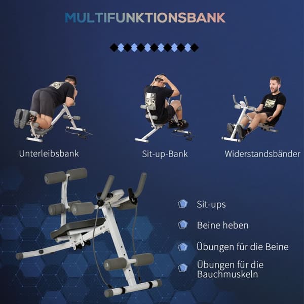 2-i-1 magetrener, magetrener med justerbar magemuskelbenk, høydejusterbar trener med LCD-skjerm, for muskelbygging, fitness, belastningskapasitet oppt