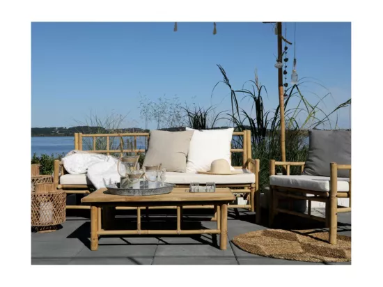 Canapé en bambou avec coussins marron 176 x 72 X 80 cm