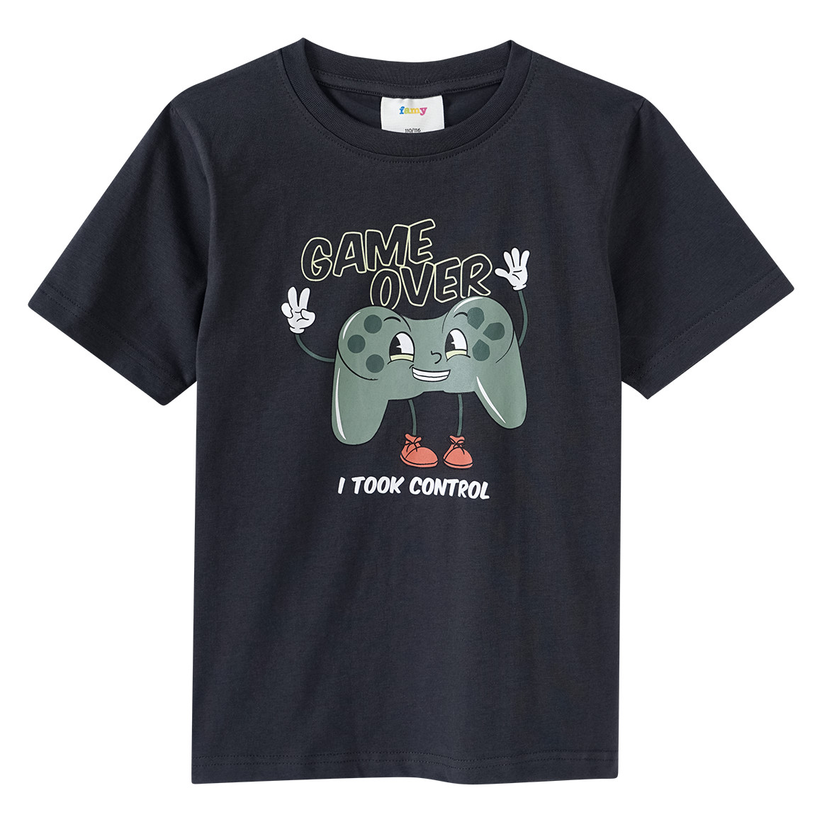 Famy 3 Jungen T-Shirts mit Gaming-Prints dunkelgrau / dunkelgrün / hellgrün