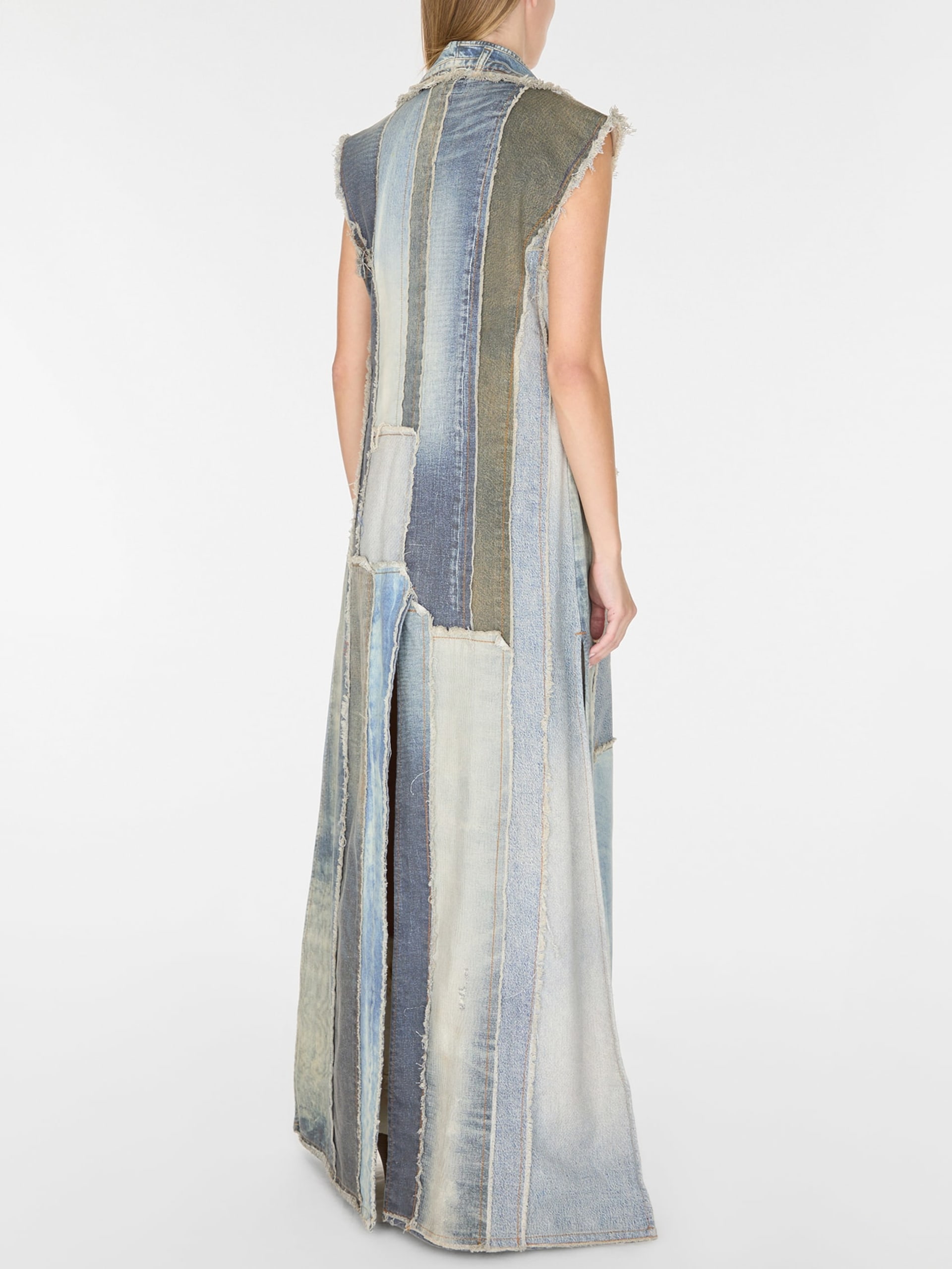 colete de jeans patchwork