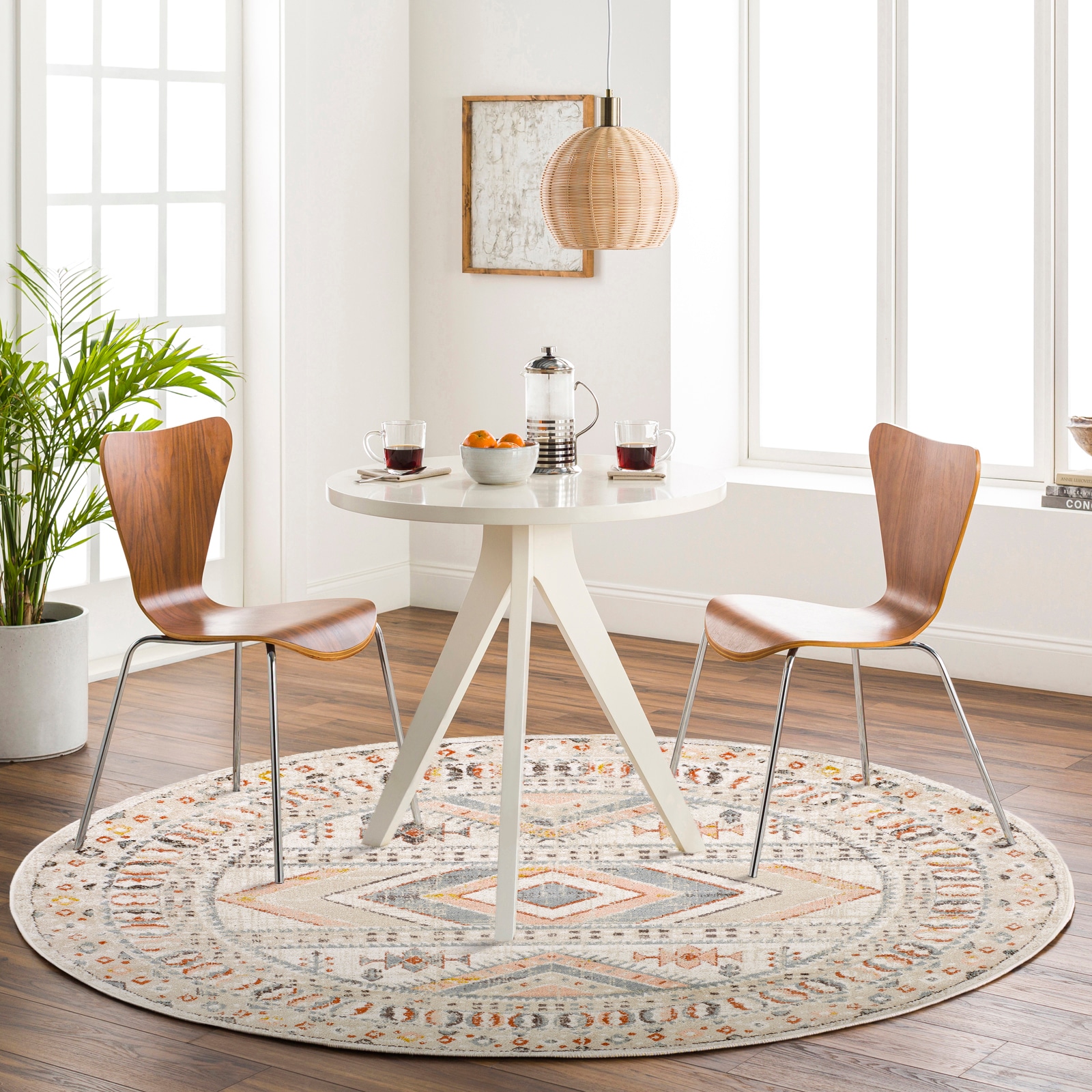 Livabliss Teppich »JAIPUR« rund 13 mm Höhe Skandinavischer Teppich, Kurzflor Boho-Wohnzimmerteppich, Läufer