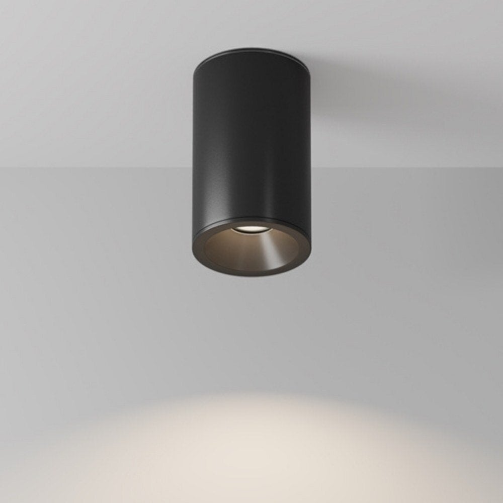 Zoom plafond opbouwlamp in zwart GU10 IP65 105mm