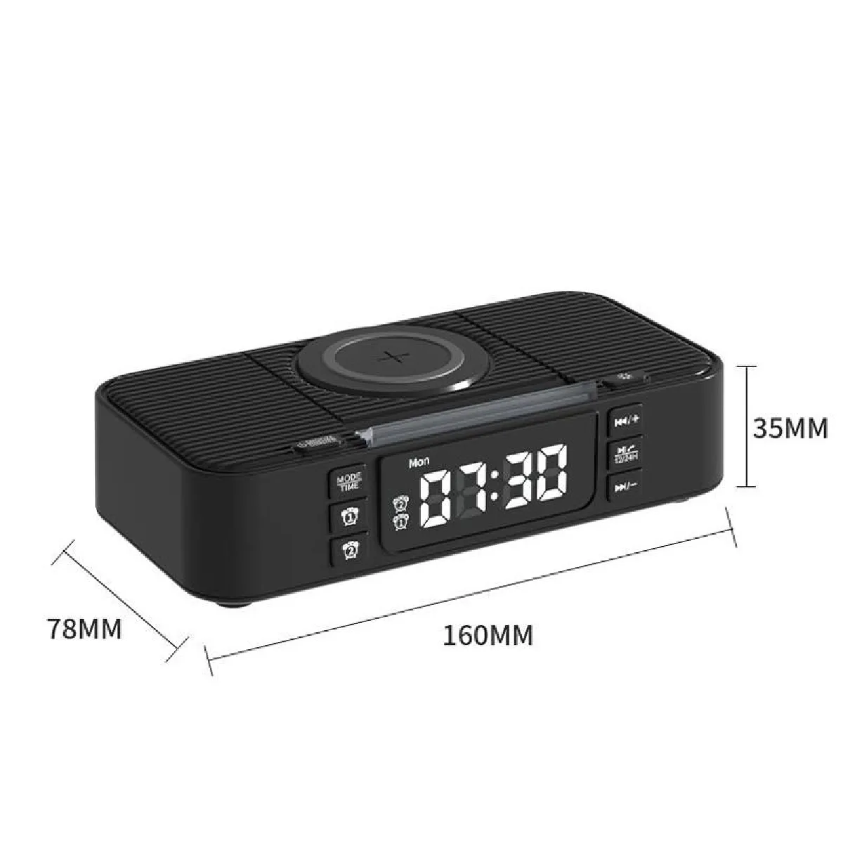 Yonis Réveil Enceinte Bluetooth Blanc
