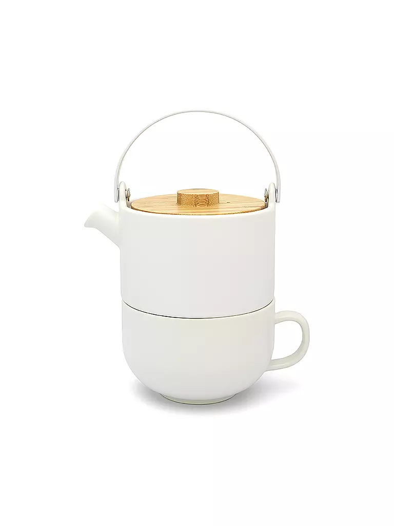 BREDEMEIJER Tea for one Umea mit Bambusdeckel 0,5l Weiss weiss