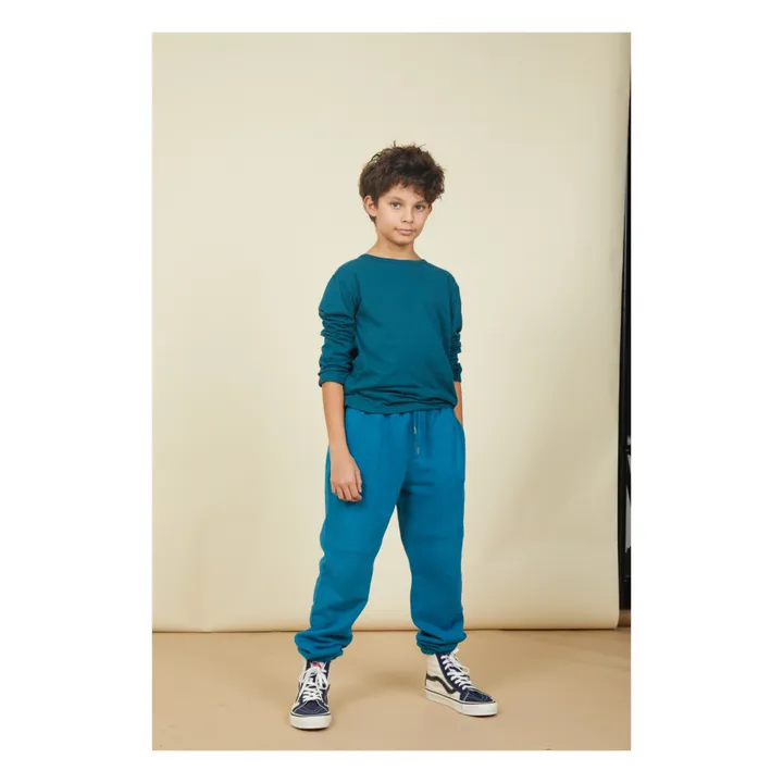 SMALLABLE BASICS Jogging Slim Garçon Coton Bio | Bleu azur