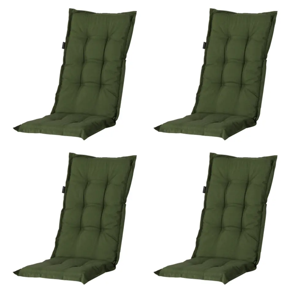 Madison - Tuinstoelkussen Hoge Rug Panama green - Ca. 123x50 cm - Set van 4