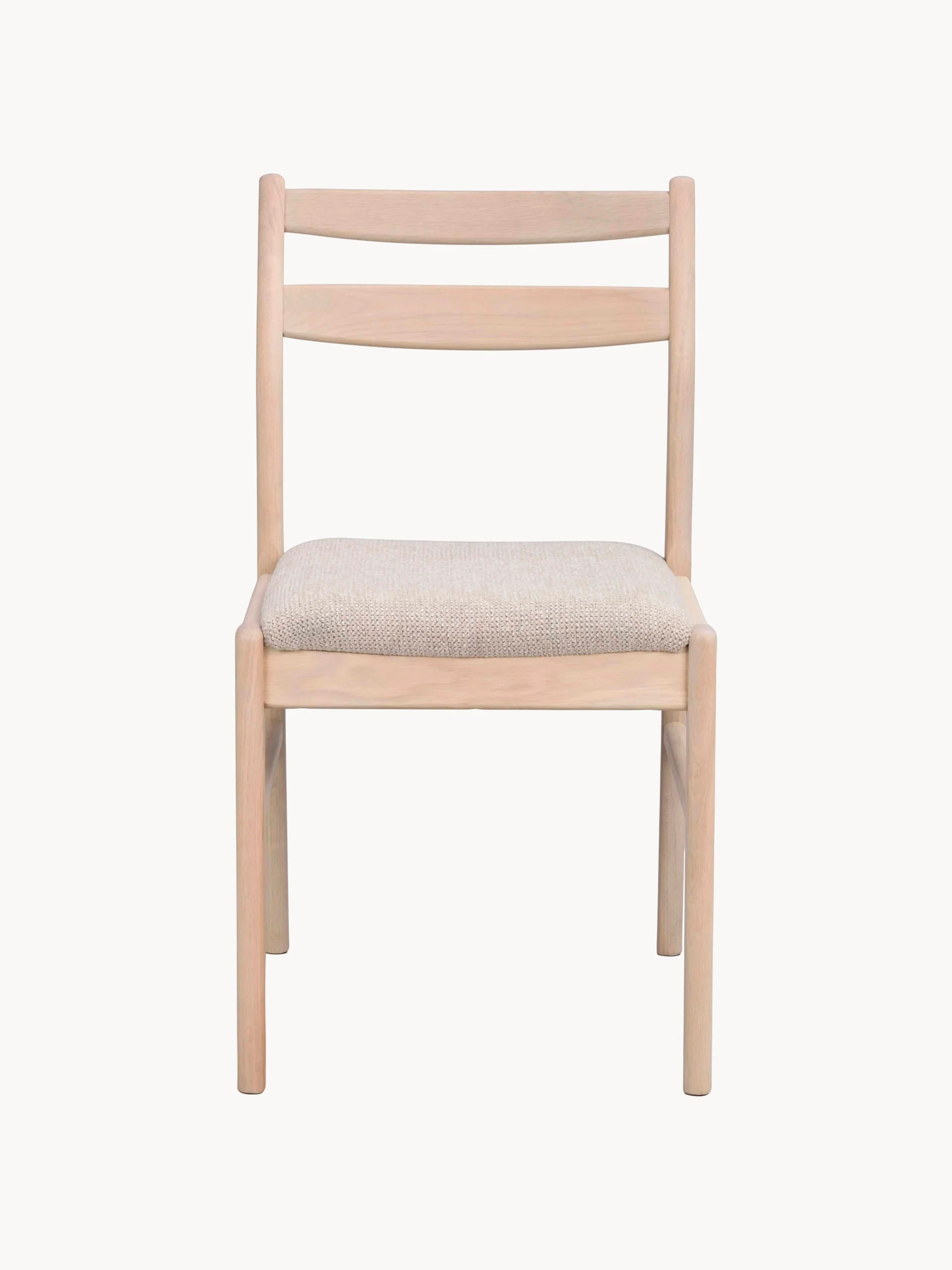 Eikenhouten eetkamerstoelen Kerwin met gestoffeerde zitvlak, 2 stuks