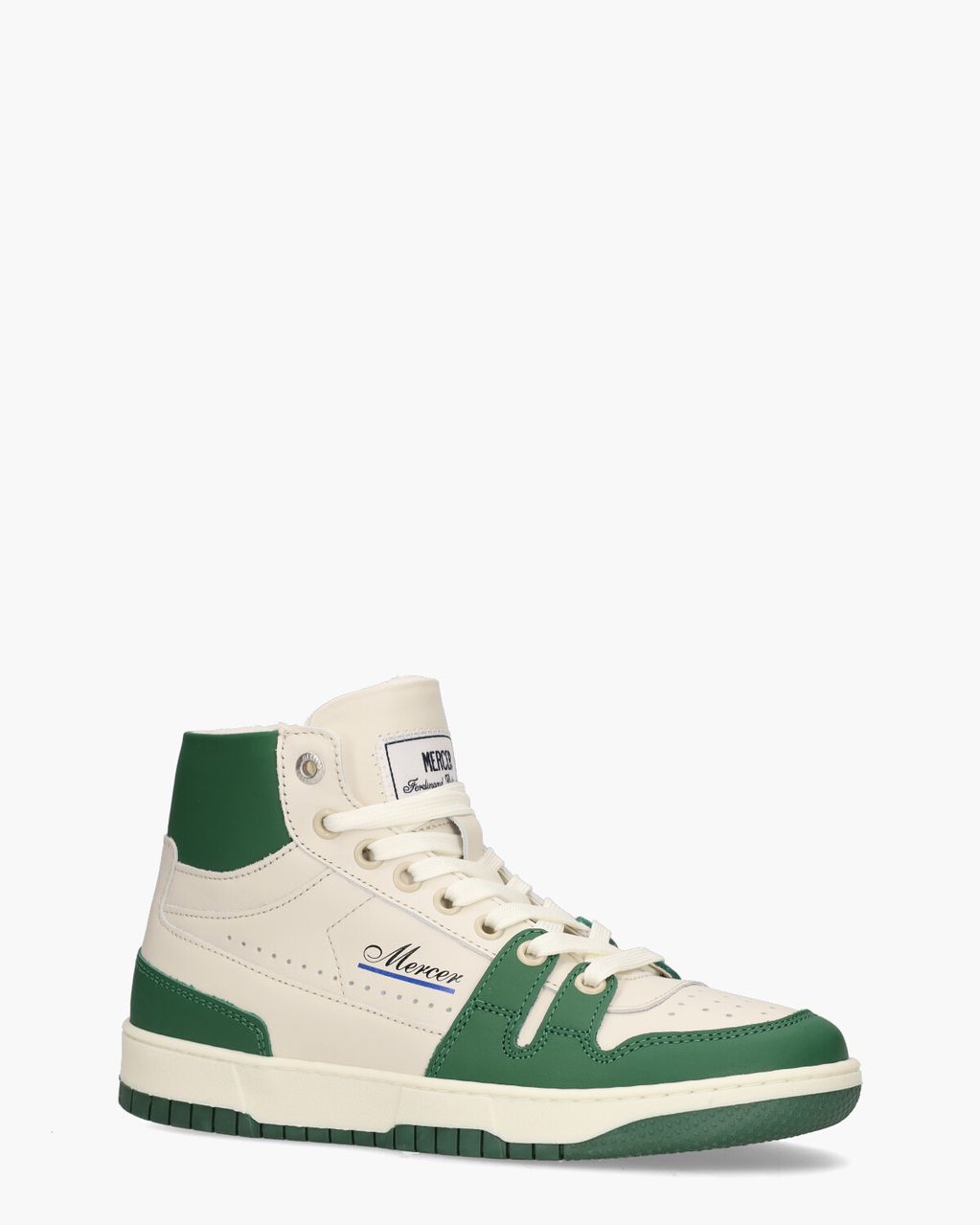 Mercer Amsterdam The Brooklyn High Off-White/Groen Damessneakers