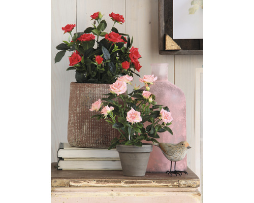 Kunstbloem roos Ø 25 H 33 cm rood