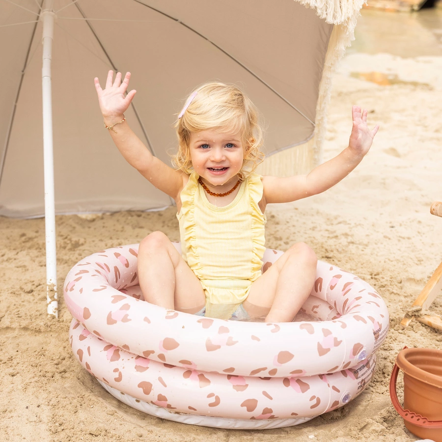 Swim Essentials Printed Baby Pool Old Pink Leopard 60 cm 2 rings