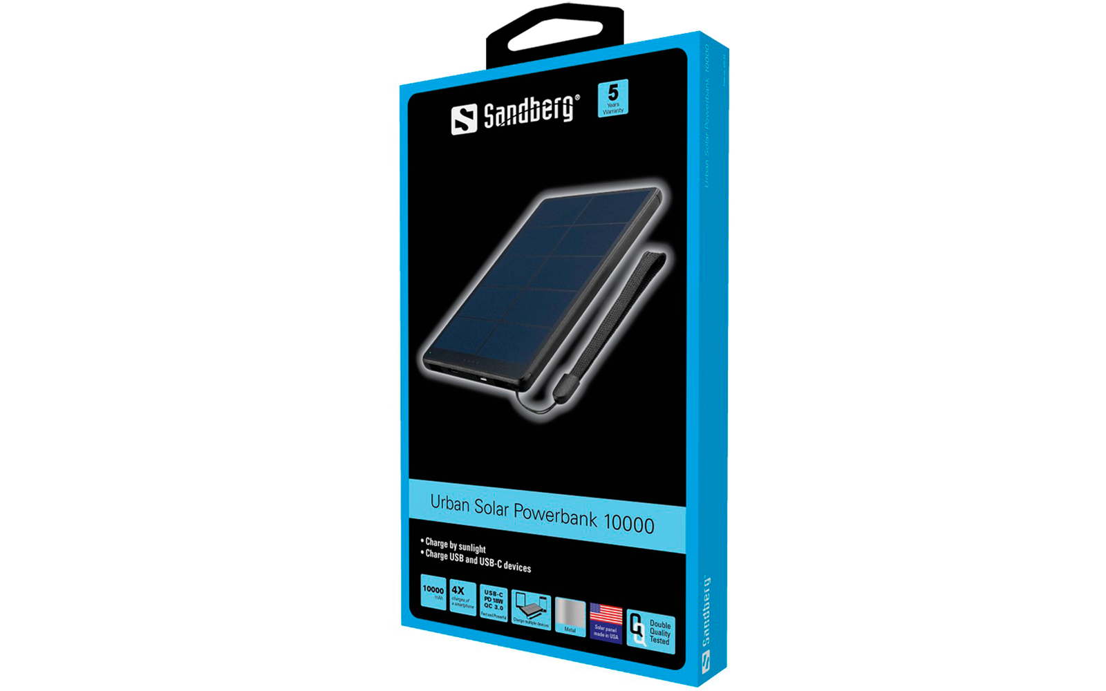 Sandberg 420-54 Urban Solar Powerbank schwarz 10000 mAh