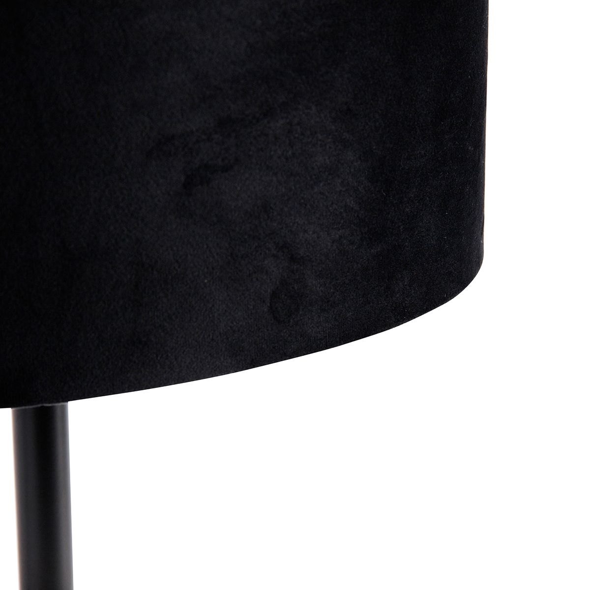 Tafellamp zwart met ovale velours kap zwart 35cm - Simplo