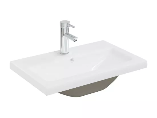Armoire d'évier avec lavabo intégré Blanc Aggloméré