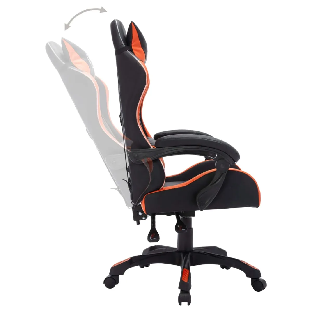 VidaXL Fauteuil de jeux vidéo LED RVB - Orange/Noir