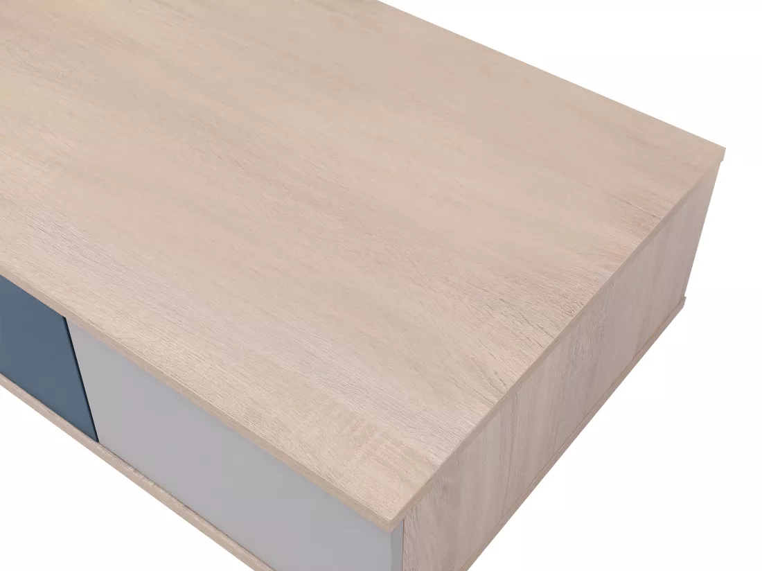Table basse avec 3 tiroirs et 1 niche - Multicolore - FILUTIA