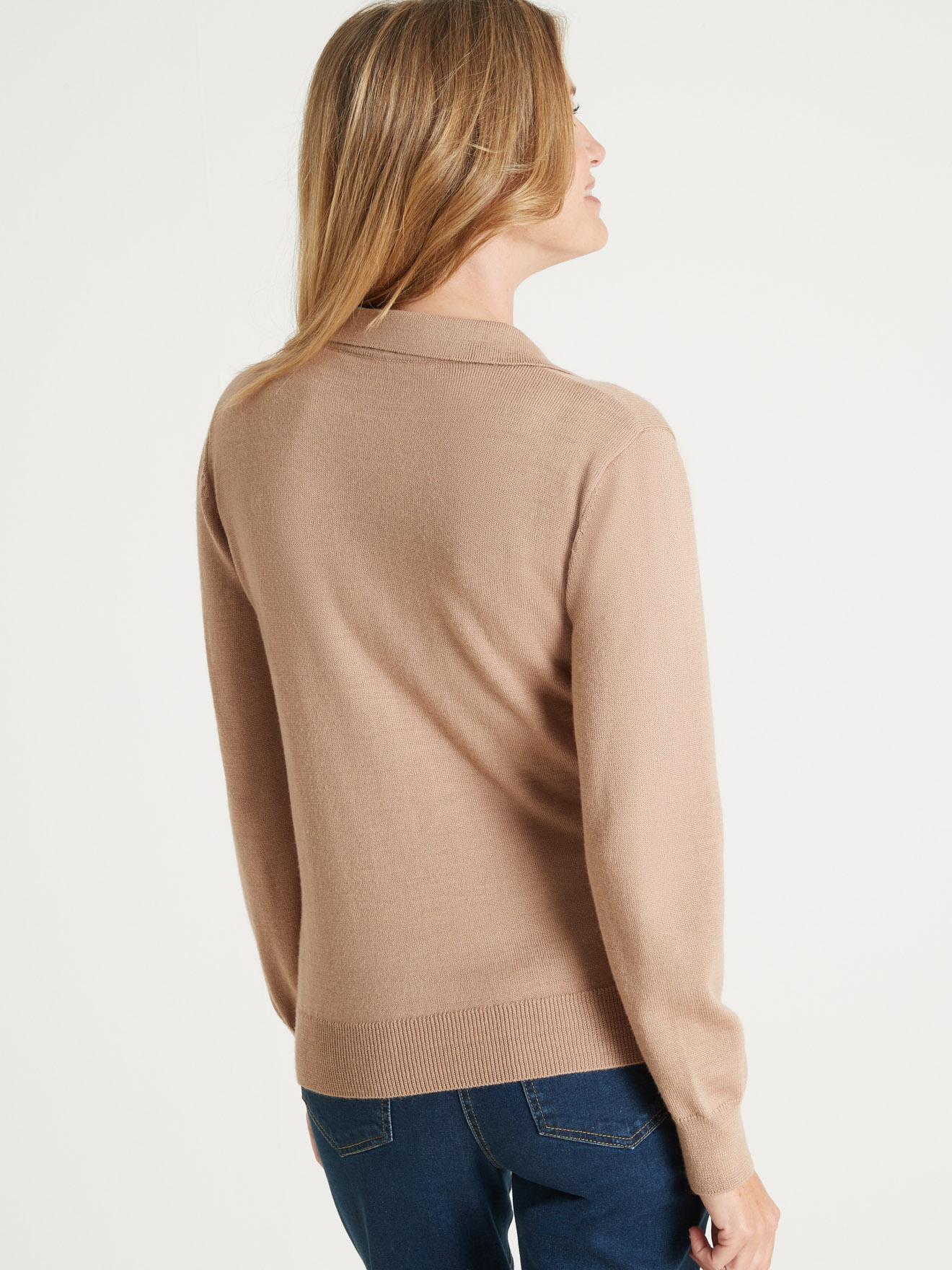 Pull col polo 50% laine mérinos
