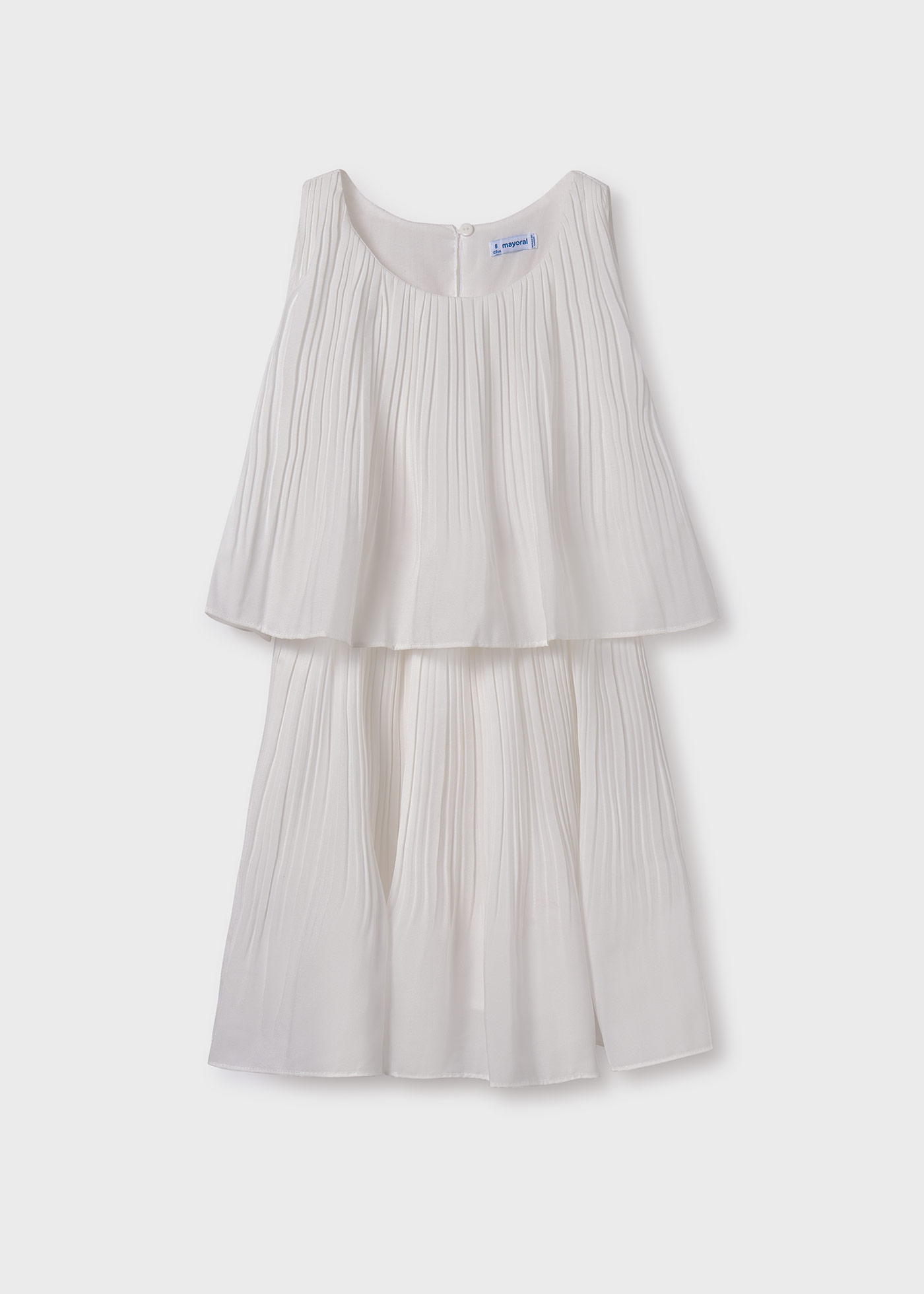Vestido plissado com estampa de flamingo para meninas