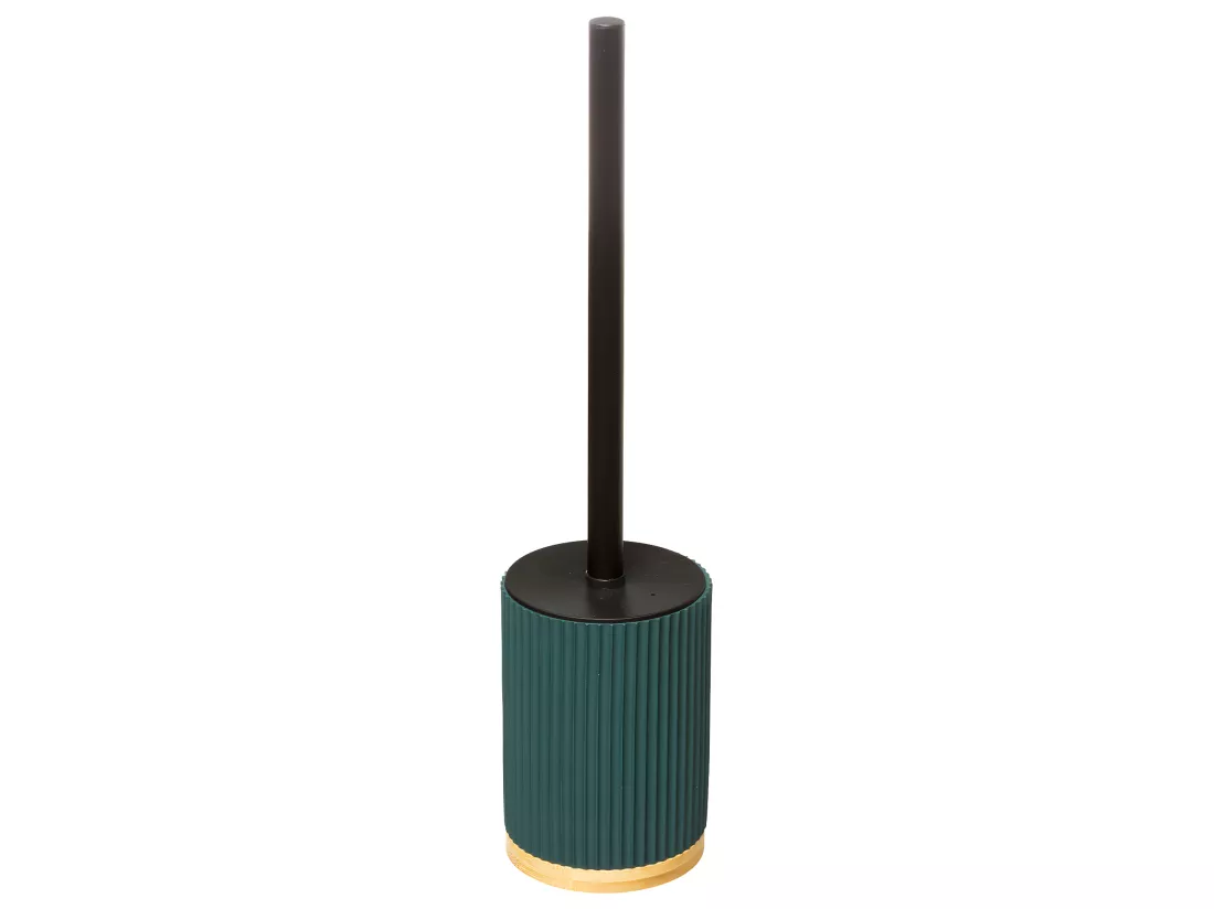 Brosse WC avec support en résine Bleu pétrole