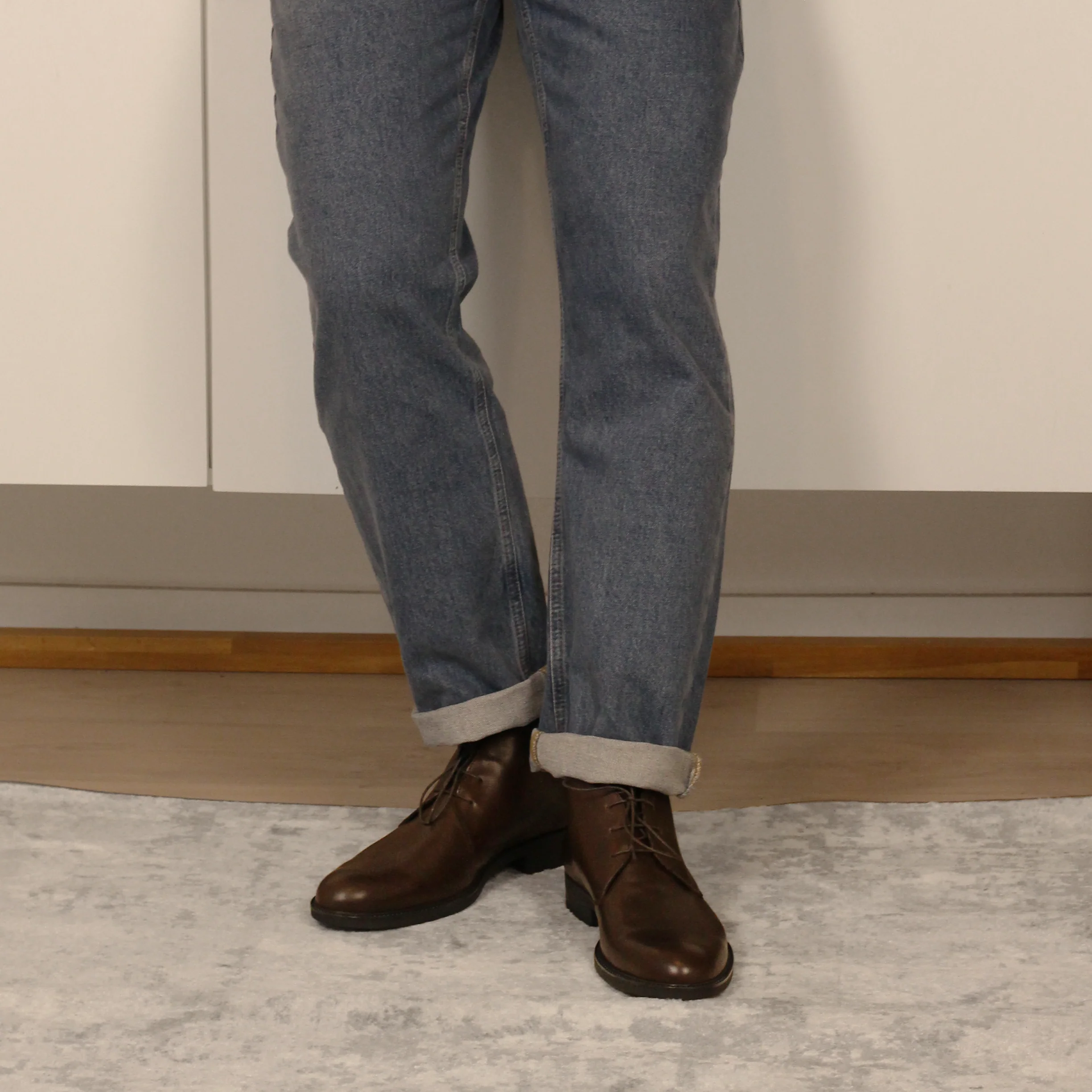 Clayton-Desert boots en cuir marron